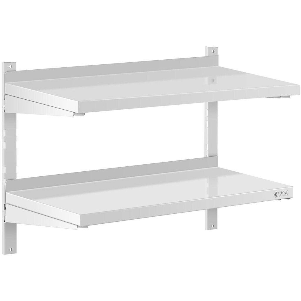 Topelt reguleeritav seinariiul gastronoomia STEEL 80 x 40 cm 10167311 hind ja info | Riiulid tööriistadele | kaup24.ee