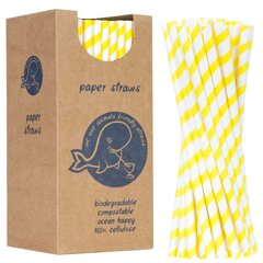 BIO ökoloogilised paberikõrred PAPER STRWS paks 8/205mm - valge ja kollane 160tk. 10099021 цена и информация | Столовые и кухонные приборы | kaup24.ee