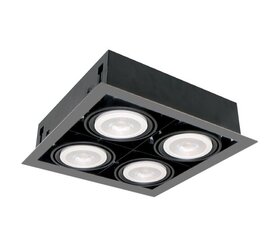 led akentseerija quad410 10w 4xe27 4000k tumehall hind ja info | Süvistatavad ja LED valgustid | kaup24.ee