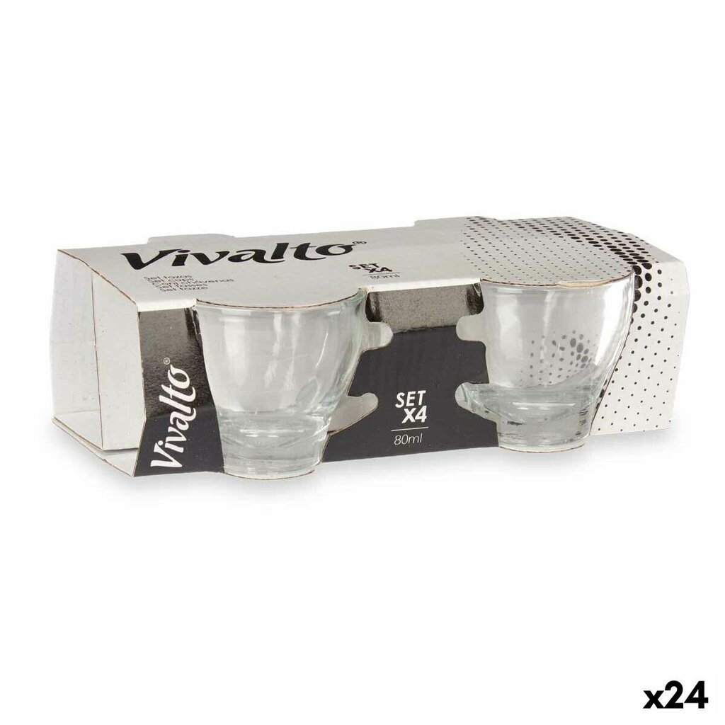 Set Šalica za Kavu Läbipaistev Klaas 80 ml (24 Ühikut) hind ja info | Klaasid, tassid ja kannud | kaup24.ee