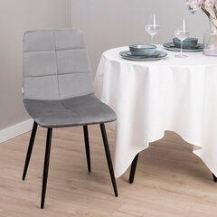 Бархатный стул ТРИСС, серый 44x57x88 см цена и информация | Стулья для кухни и столовой | kaup24.ee