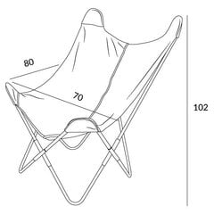 БАБОЧКА Кресло с металлическим каркасом - экокожа черный 70х80х102 см цена и информация | Кресла в гостиную | kaup24.ee