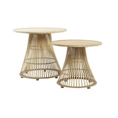 2 tooli komplekt DKD Home Decor Helepruun Bambus 61 x 61 x 54 cm hind ja info | Diivanilauad | kaup24.ee