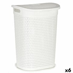 pesukorv Valge Plastmass 60 L 43,5 x 57,5 x 34 cm (6 Ühikut) hind ja info | Vannitoa sisustuselemendid ja aksessuaarid | kaup24.ee