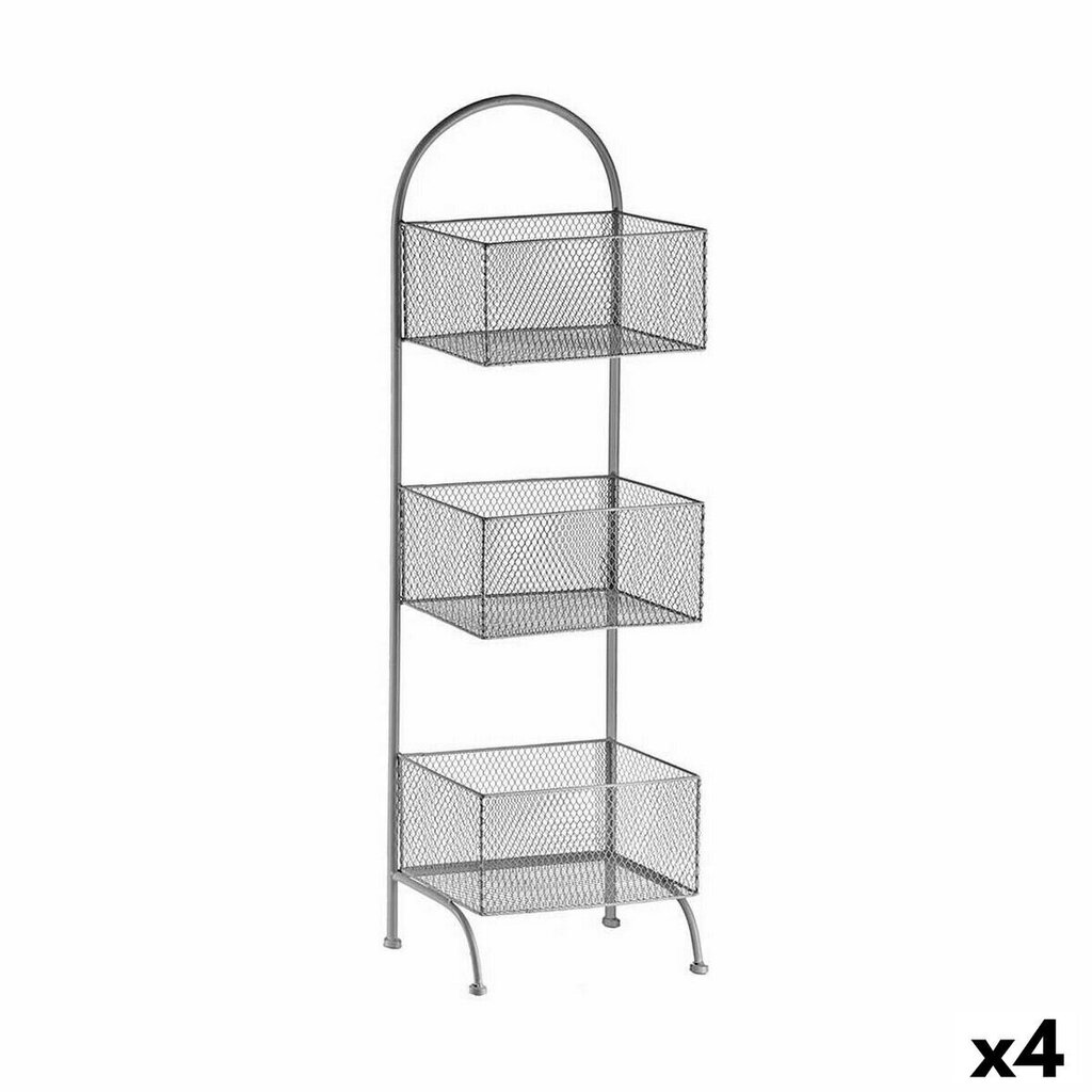 Riiulid Hõbedane Metall 20 x 99 x 32,5 cm (4 Ühikut) цена и информация | Vannitoa sisustuselemendid ja aksessuaarid | kaup24.ee