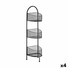 Riiulid Must Metall 21,2 x 97 x 28,5 cm (4 Ühikut) hind ja info | Hoiukastid ja -korvid | kaup24.ee