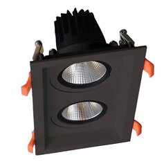 topelt led liikuv kohtvalgusti 2x15w 230v 3000k must hind ja info | Süvistatavad ja LED valgustid | kaup24.ee