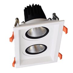 topelt led liikuv kohtvalgusti 2x15w 230v 4000k valge hind ja info | Süvistatavad ja LED valgustid | kaup24.ee