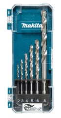 Puurikomplekt metalli jaoks Makita D-75742; HSS-G; 2-8 mm; 6 tk цена и информация | Механические инструменты | kaup24.ee