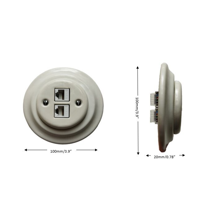 Olde Worlde Network Socket 2×RJ45 K1-2CAT.5E A interneti pistikupesad Valge , цена и информация | Lülitid ja pistikupesad | kaup24.ee