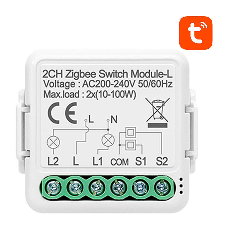 Nutilüliti moodul ZigBee N-LZWSM01-2, neutraalne TUYA Avatto hind ja info | Lülitid ja pistikupesad | kaup24.ee