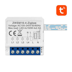 Модуль интеллектуального коммутатора ZigBee ZWSM16-W4 TUYA Avatto цена и информация | Выключатели, розетки | kaup24.ee