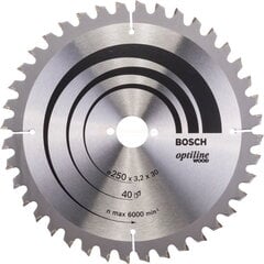 Saeketas Bosch 250 x 30 x 3,2 mm z40 - Optiline Wood hind ja info | Käsitööriistad | kaup24.ee