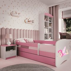 Babydreams розовая кровать с выдвижным ящиком и матрасом 180/80 цена и информация | Детские кровати | kaup24.ee