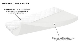 Розовая кровать классик 1 с ящиком, с матрасом 180/80 цена и информация | Детские кровати | kaup24.ee