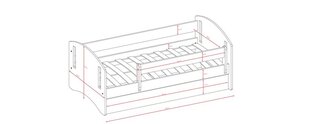 Розовая кровать классик 2 без ящика, с матрасом 160/80 цена и информация | Детские кровати | kaup24.ee