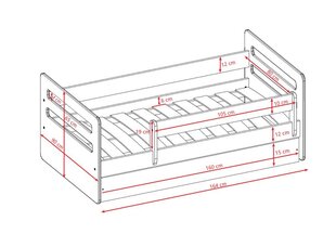 Кровать томи зеленая с ящиком, без матраса 160/80 цена и информация | Детские кровати | kaup24.ee