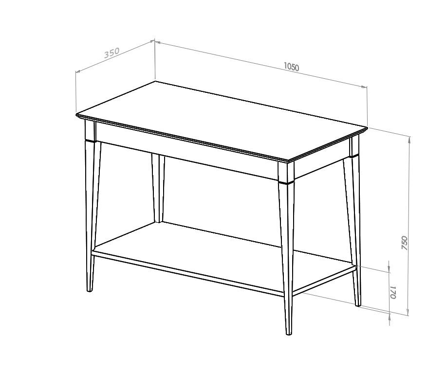 Konsoollaud riiuliga MIMO, 105x35cm, Salveiroheline цена и информация | Konsoollauad | kaup24.ee