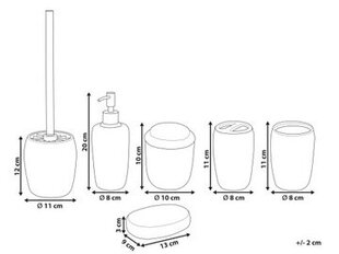 Набор Okyanus из 5 аксессуаров для ванной комнаты, белый, оттенки коричневого и бежевого. цена и информация | Аксессуары для ванной комнаты | kaup24.ee