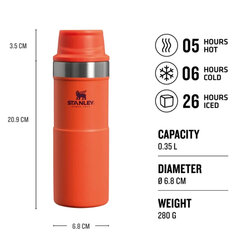 Кружка для путешествий Trigger-Action Travel Mug Classic 0,35 л оранжевая цена и информация | Термосы, термокружки | kaup24.ee