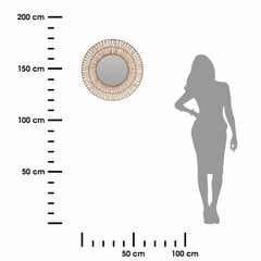 Punutud rohu seinapeegel 60 cm Ümmargune kuju ja naturaalsed värvid, läbimõõt 60 cm, boho stiilis hind ja info | Peeglid | kaup24.ee