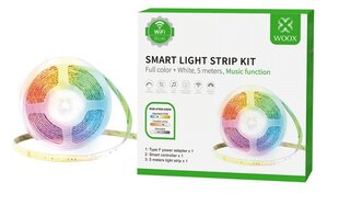 Smart LED riba komplekt, Wi-Fi, Bluetooth, juhitav, 12V, 24W, 5m, 210lm/m, RGB+CCT, veekindel IP64, TUYA / Smart Life, WOOX hind ja info | LED ribad | kaup24.ee