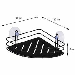 Vannitoa nurgariiul, 20x20x8 cm, must hind ja info | Vannitoa sisustuselemendid ja aksessuaarid | kaup24.ee