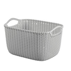 Basket Knit S ristk&uuml;likukujuline 8L 30x22x17cm helehall hind ja info | Hoiukastid ja -korvid | kaup24.ee