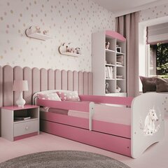 Babydreams розовая кровать с выдвижным ящиком и матрасом 180/80 цена и информация | Детские кровати | kaup24.ee