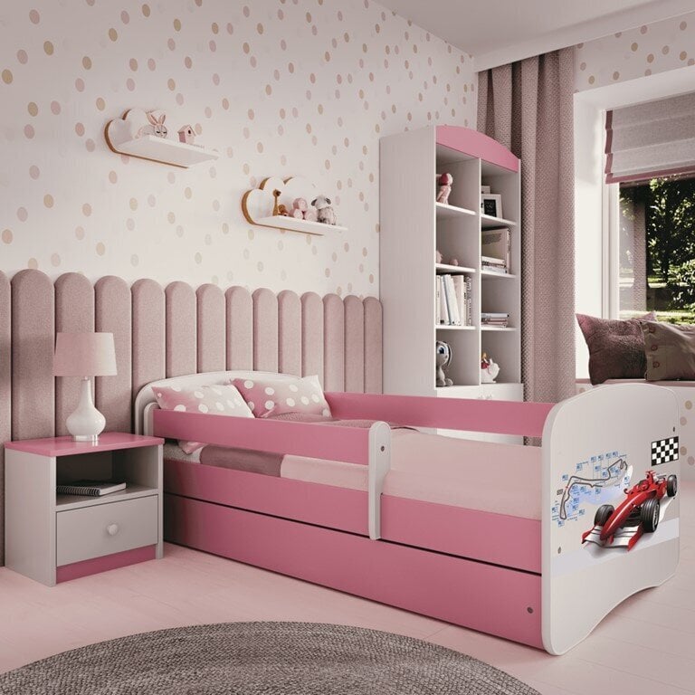 Babydreams roosa sahtlita voodi, madratsiga 140/70 hind ja info | Lastevoodid | kaup24.ee