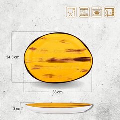 Фарфоровая овальная тарелка желтая 33*24,5 см цена и информация | Посуда, тарелки, обеденные сервизы | kaup24.ee