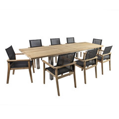 9-частный комплект мебели для уличной столовой Home4You Nautica, коричневый/черный цена и информация | Комплекты уличной мебели | kaup24.ee