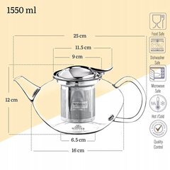 Wilmax teekeetja 1550 ml termoklaasist hind ja info | Klaasid, tassid ja kannud | kaup24.ee