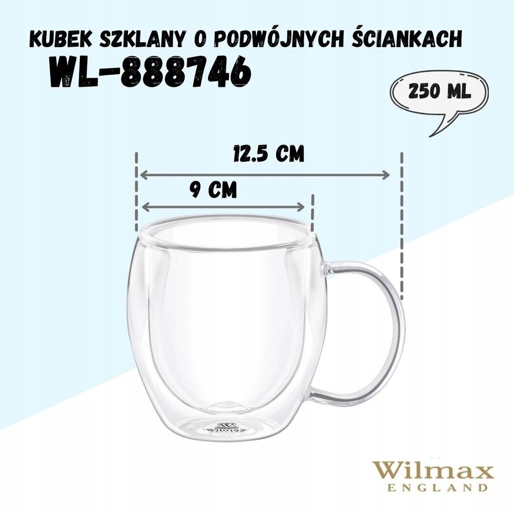 Wilmax tassikomplekt, 2 tk hind ja info | Klaasid, tassid ja kannud | kaup24.ee