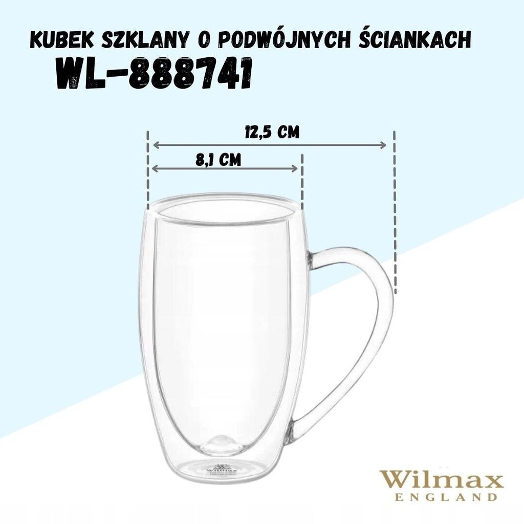 Wilmax tassikomplekt, 2 tk цена и информация | Klaasid, tassid ja kannud | kaup24.ee