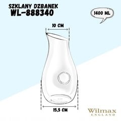 Стеклянный графин Кувшин для вина и сока 1,4 л Wilmax цена и информация | Стаканы, фужеры, кувшины | kaup24.ee