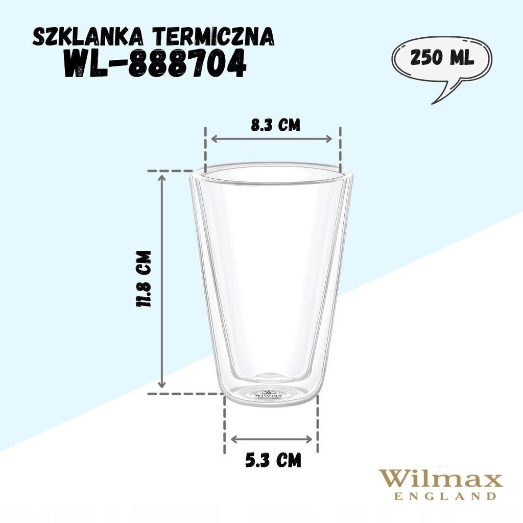 Wilmax klaas, 250 ml цена и информация | Klaasid, tassid ja kannud | kaup24.ee