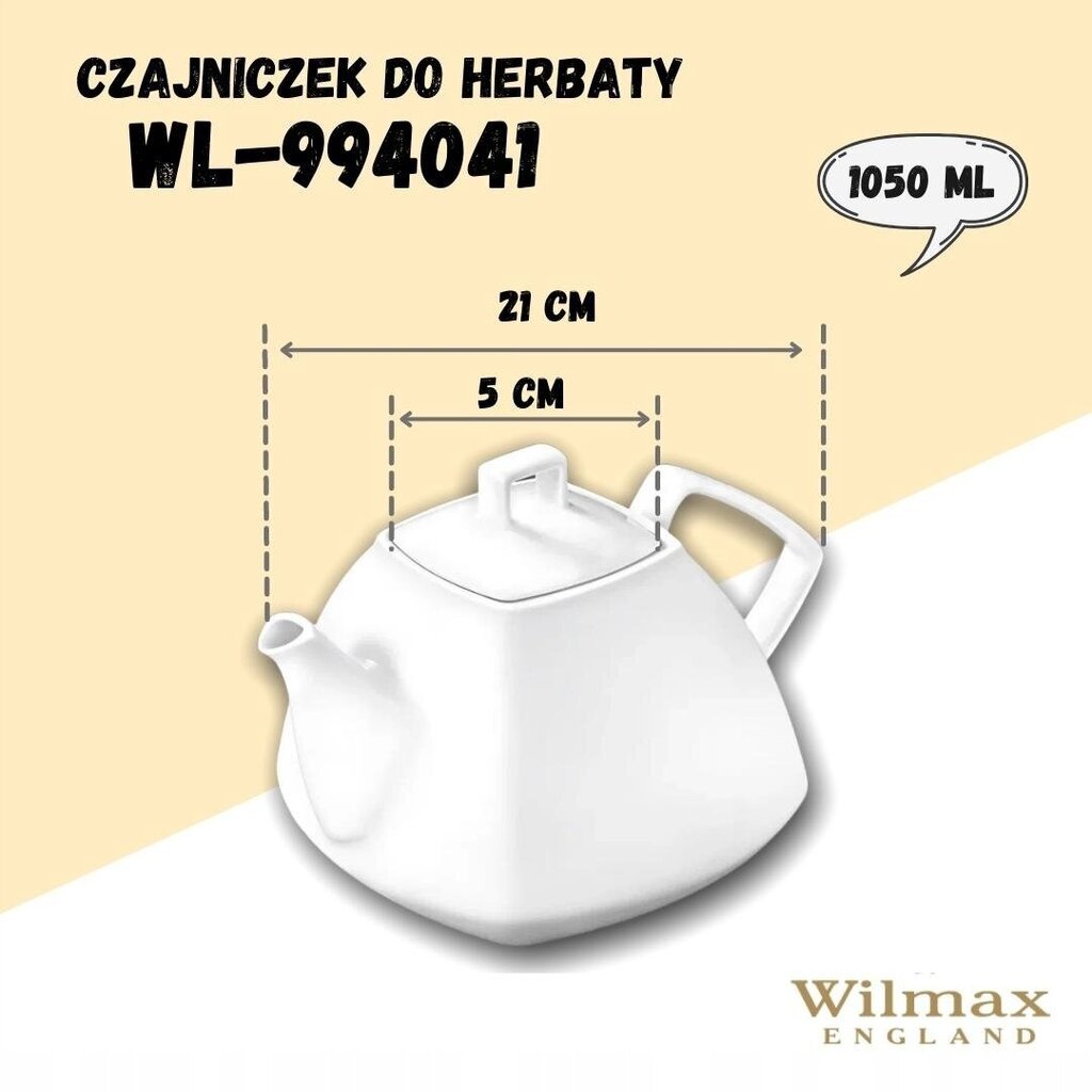 Wilmax teekann, 1050 ml hind ja info | Klaasid, tassid ja kannud | kaup24.ee