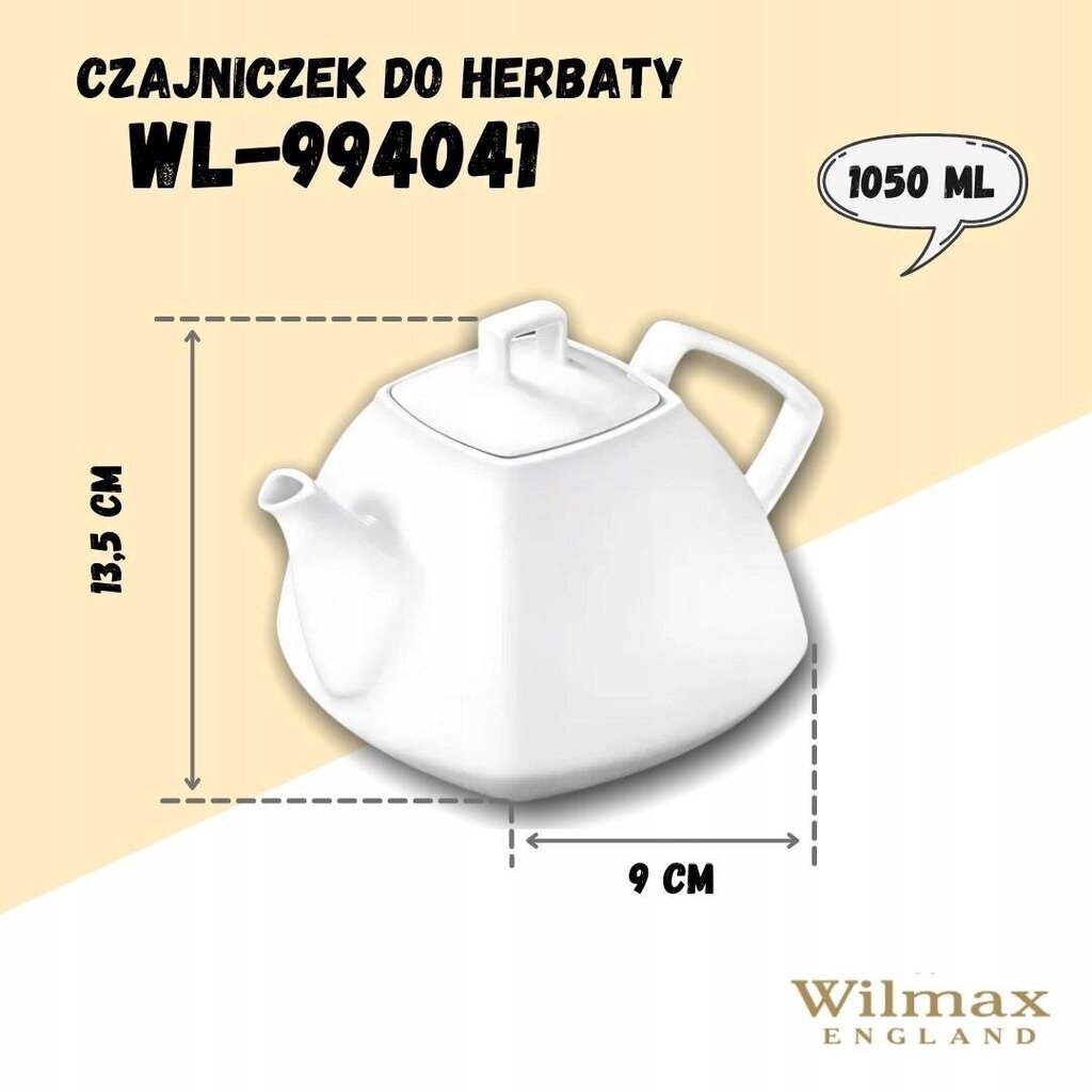 Wilmax teekann, 1050 ml hind ja info | Klaasid, tassid ja kannud | kaup24.ee