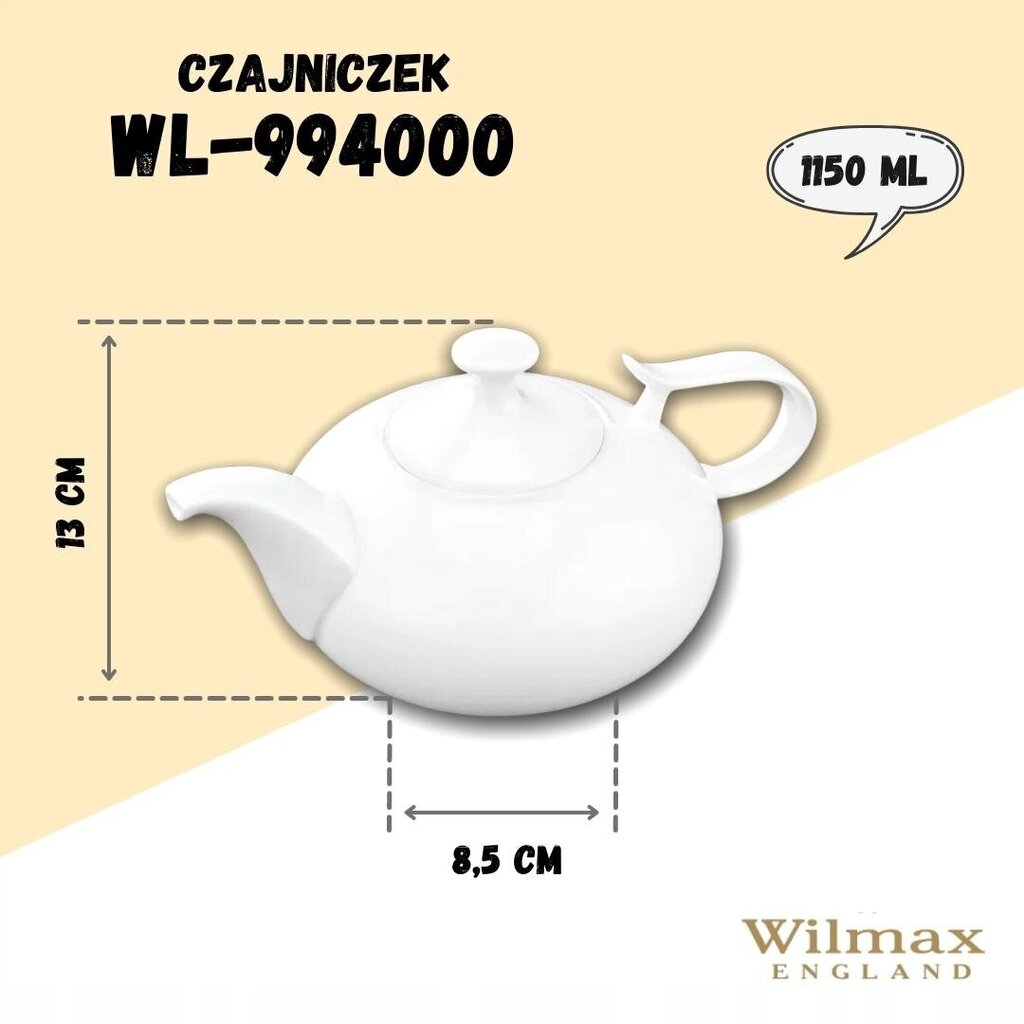 Wilmax teekann, 1150 ml hind ja info | Klaasid, tassid ja kannud | kaup24.ee