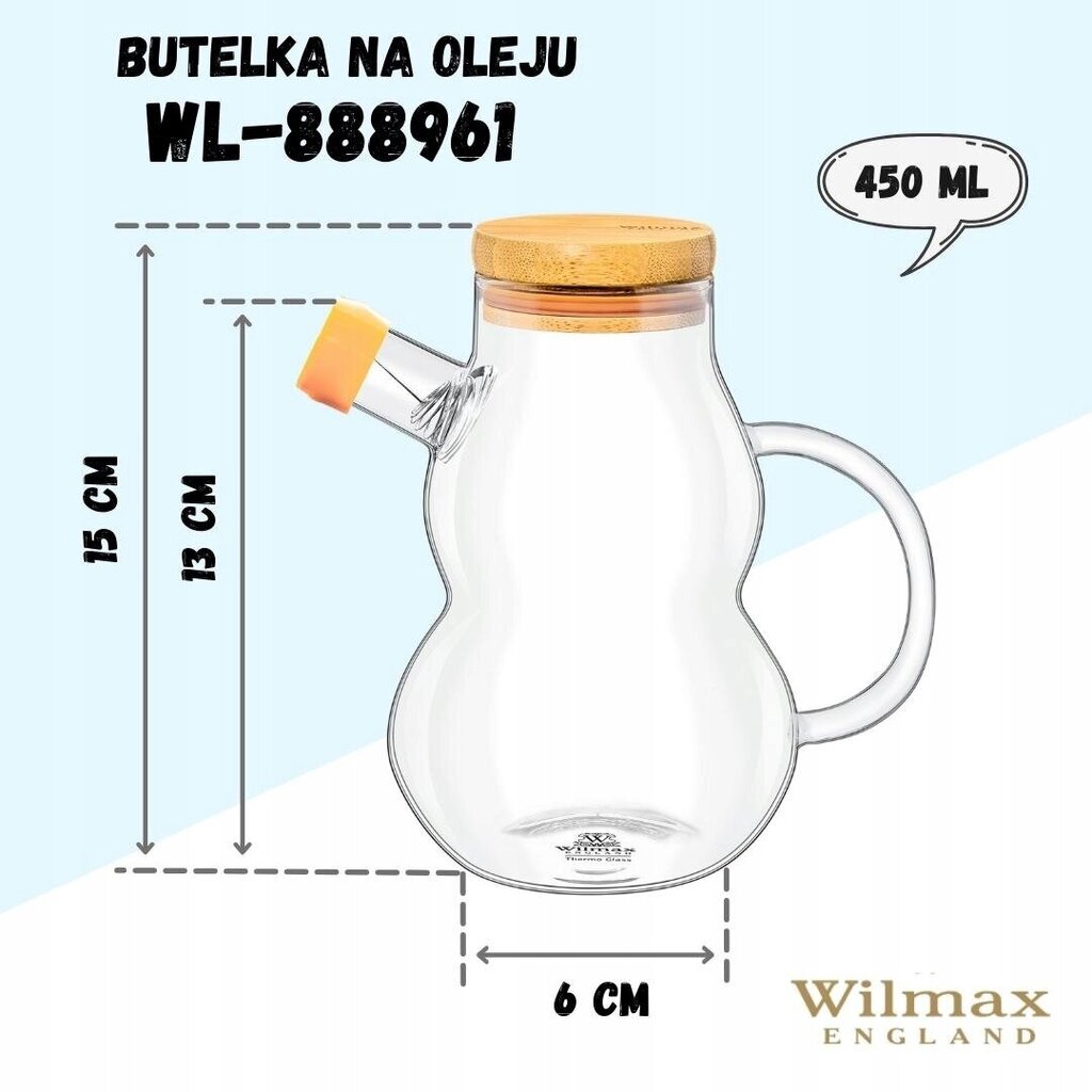 WILMAX õli pudel 450 ml hind ja info | Köögitarbed | kaup24.ee