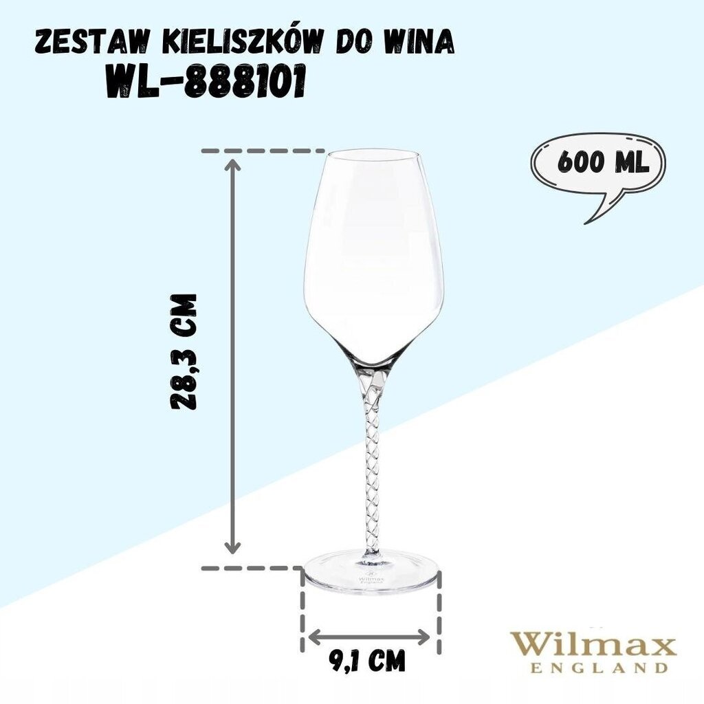 Veiniklaas, 2 tk цена и информация | Klaasid, tassid ja kannud | kaup24.ee