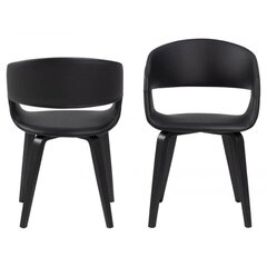 Комплект из 2-х стульев Actona Nova, черный цена и информация | Стулья для кухни и столовой | kaup24.ee