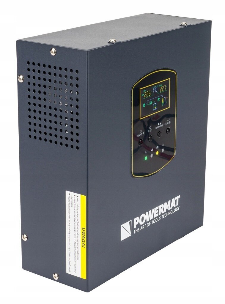 UPSi katkematu toiteallikas Powermat PM-UPS-800MW, 800VA/500W, 12V, LCD hind ja info | Toiteplokid | kaup24.ee