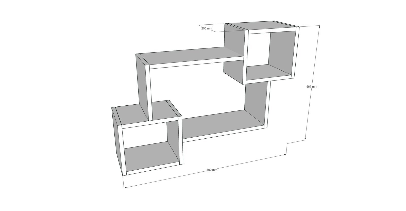 Riiul 3Z Alder 80x57x20 cm - horisontaalselt või vertikaalselt цена и информация | Riiulid | kaup24.ee