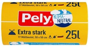 Pely, Tõmbelukuga Prügikotid 25l, 17 tk (TOODE SAKSAMAALT) hind ja info | Prügikotid | kaup24.ee