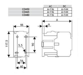 CEM 50A 230V ETI kontaktor 50A 230V hind ja info | Valvesüsteemid, kontrollerid | kaup24.ee