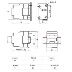 Kontaktor 12A 230V 3NO+1NO - TR1D1210 hind ja info | Valvesüsteemid, kontrollerid | kaup24.ee