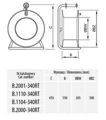 Разветвитель катушки 2x250V + 1x32A/5 + термос - 2000-340RT цена и информация | Удлинители | kaup24.ee