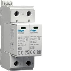 Разрядник T1+T2 MOV, 2P, TN-S/TT, Iimp 25kA, In 50kA, Up≤1,2kV контакт - SPA911 цена и информация | Системы безопасности, контроллеры | kaup24.ee